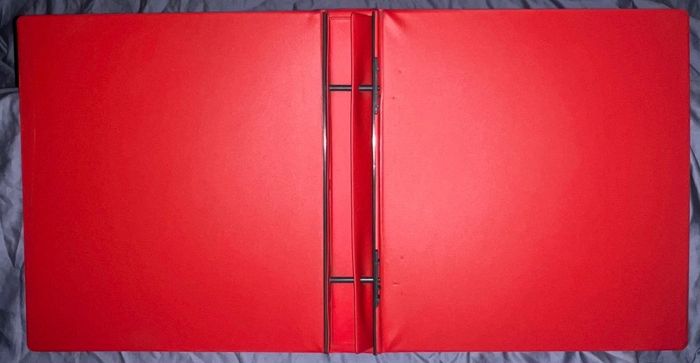 Slightly Used Old/Classic LIGHTHOUSE TWO-POST BINDERS LOT OF 2 - RED & BLACK