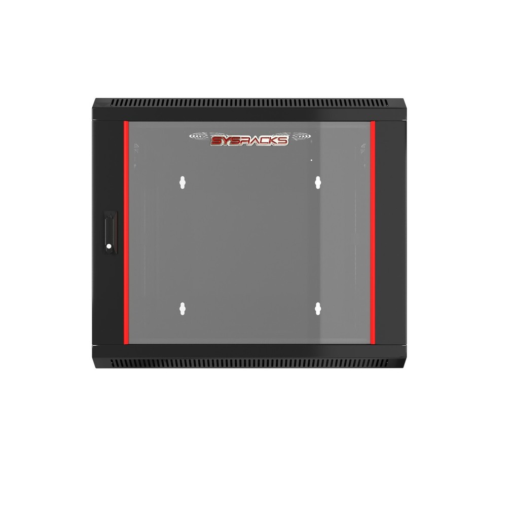 Server Rack 9U Wall Mount Cabinet Locking Networking Data Enclosure Glass Door
