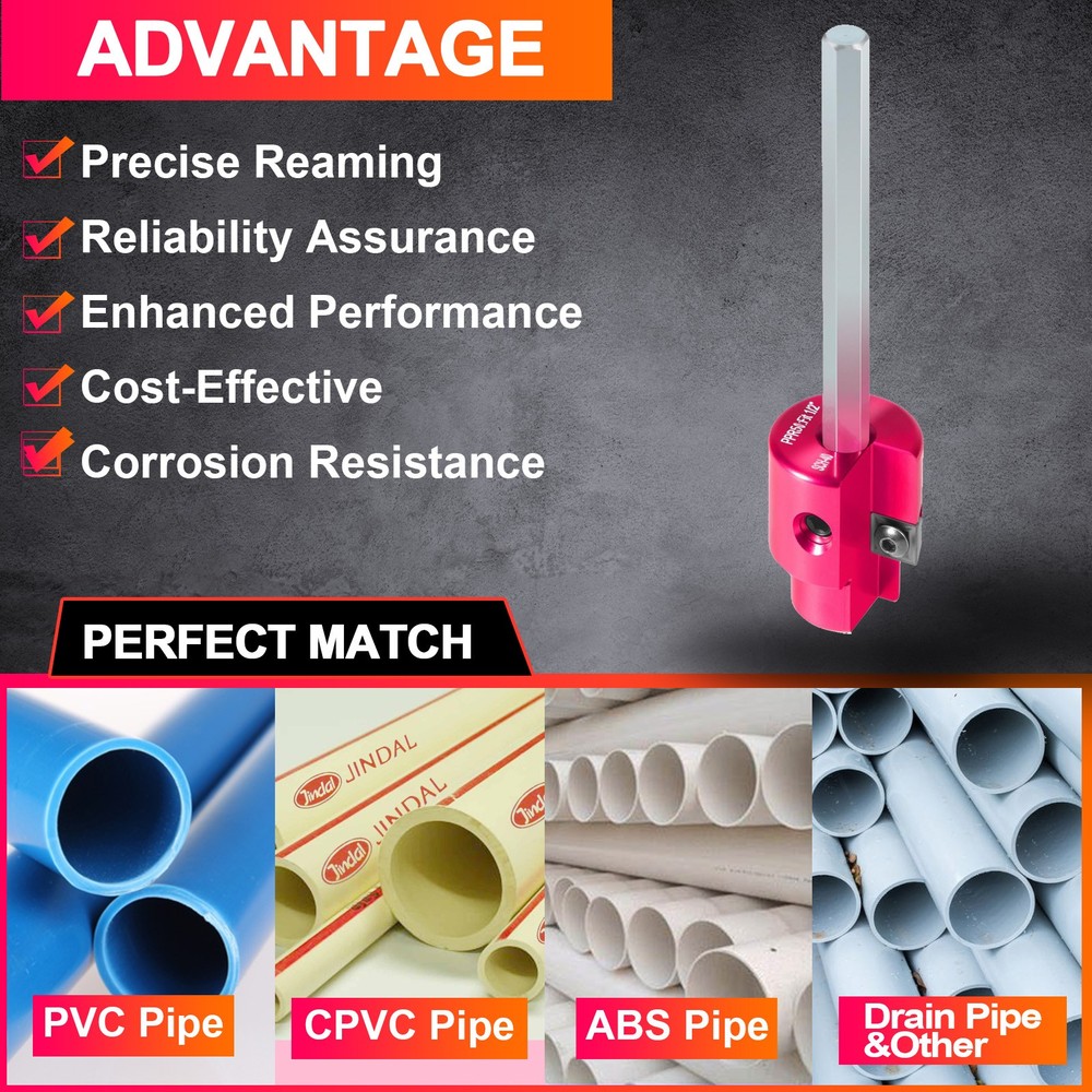 Plastic Pipe Fitting Reamer Plumbing Tool for SCH40 PVC ABS CPVC Socket Saver