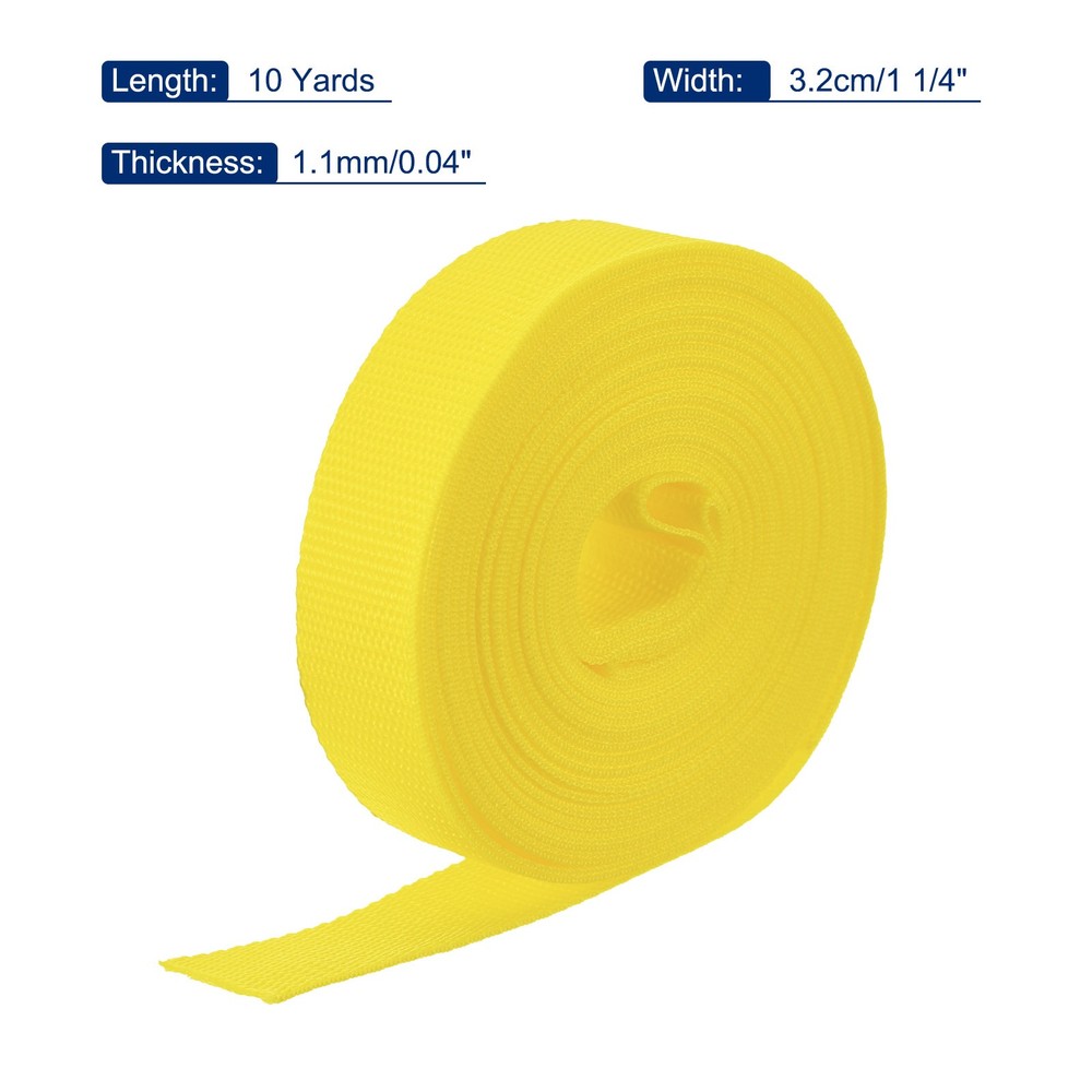 Lightweight Polypropylene Webbing Strap 1 1/4" 10 Yard Backpack Lemon Yellow