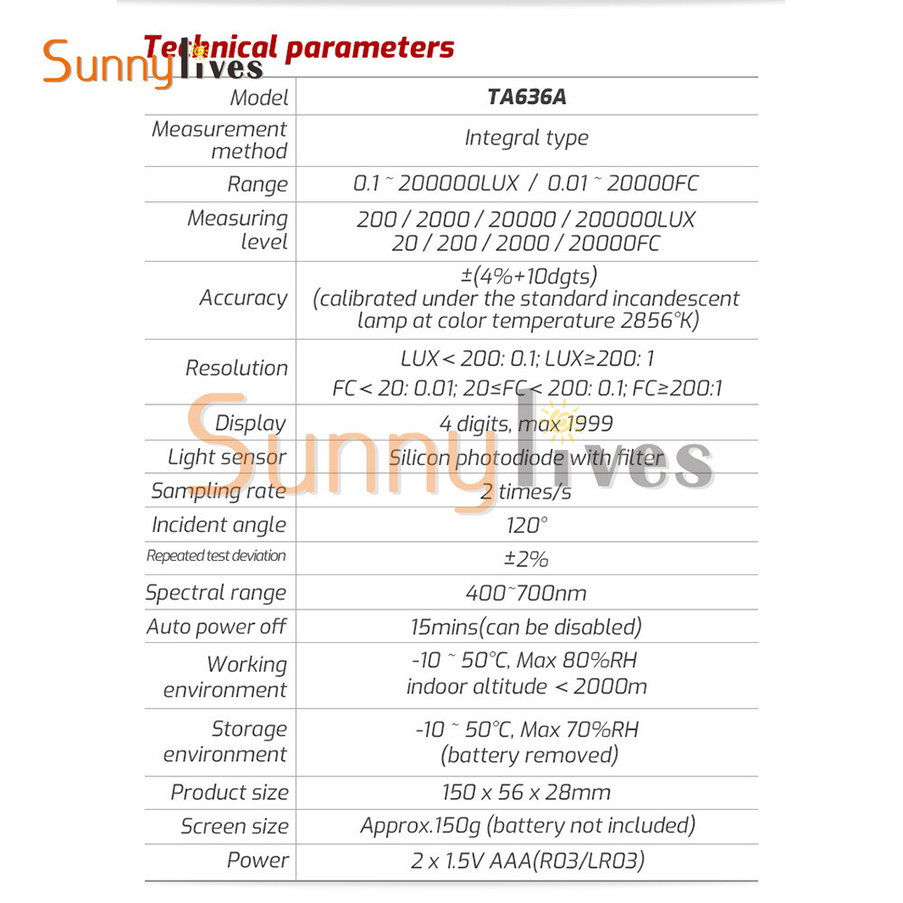 Handheld Digital Light Lux Meter Illuminometer Luminometer 0.1~20000Lux Detector