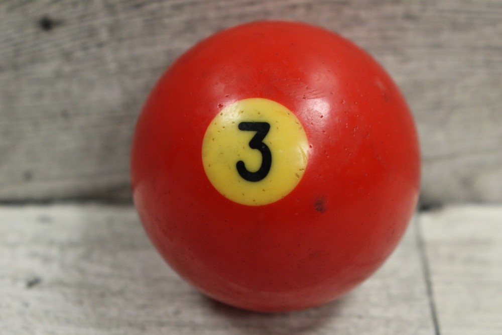 Vintage Replacement #3 Pool Table Ball - Billiards - 2" - Used