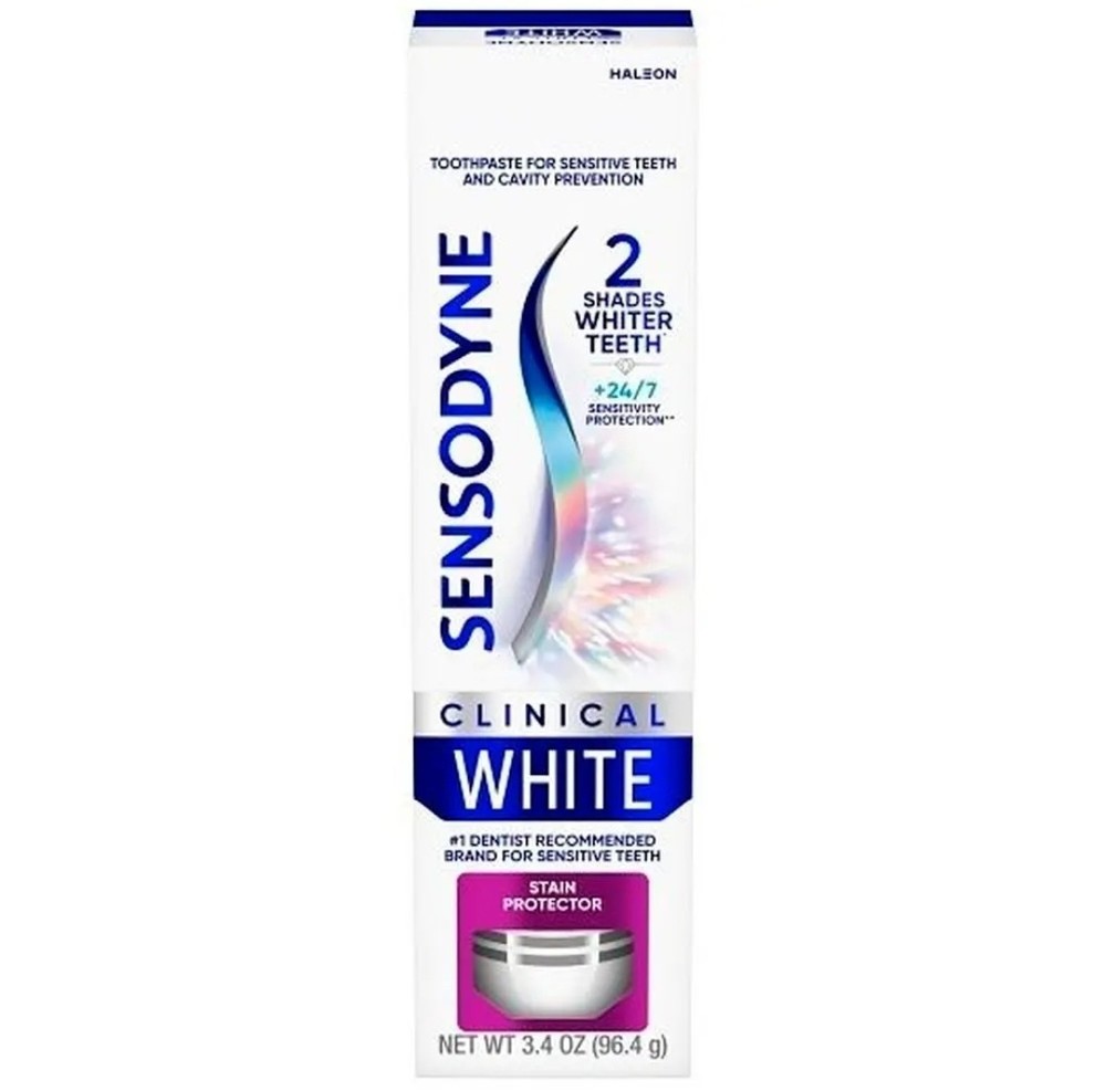 Sensodyne Clinical White Toothpaste, Stain Protector For Sensitive Teeth, 08/27