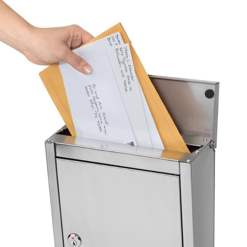 Architectural Mailboxes Regent Silver, Small,Steel, Locking, Wall Mount Mailbox