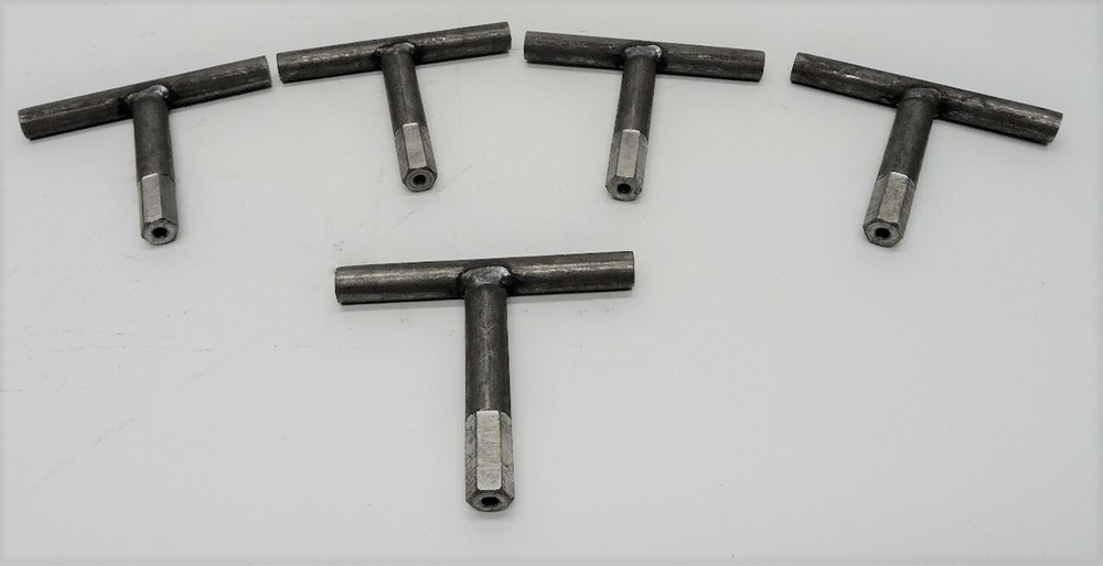 (5) Custom Machined 12mm Hex Security T-Handle Keys