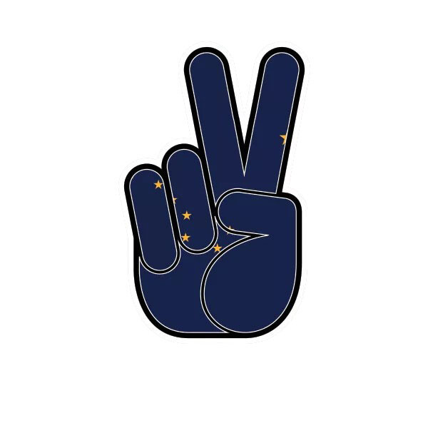 Alaska State Shaped Peace Sign Sticker Decal