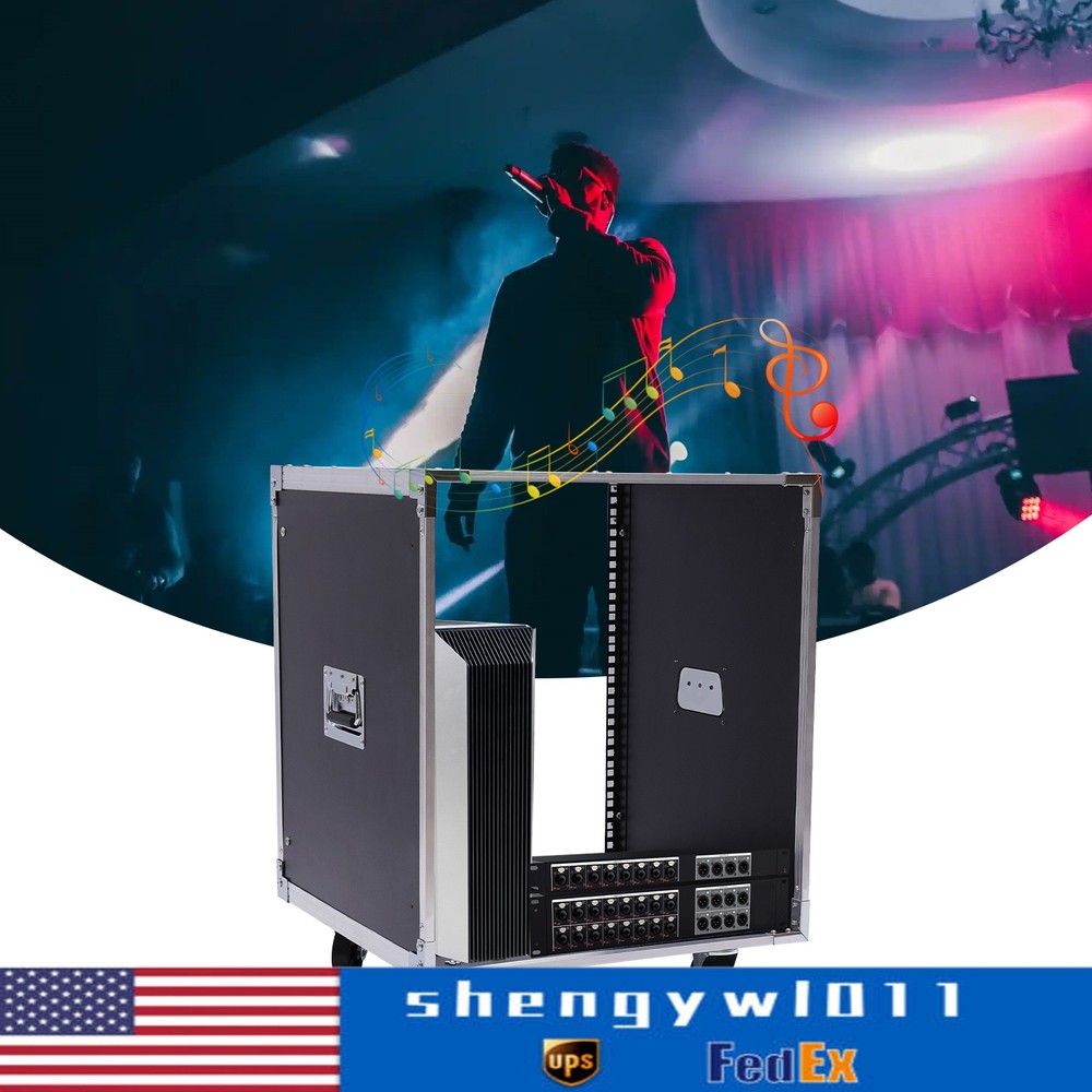 12U Cabinet Rolling Network Rack Audio Studio Video Telecom Equipment Rack Black