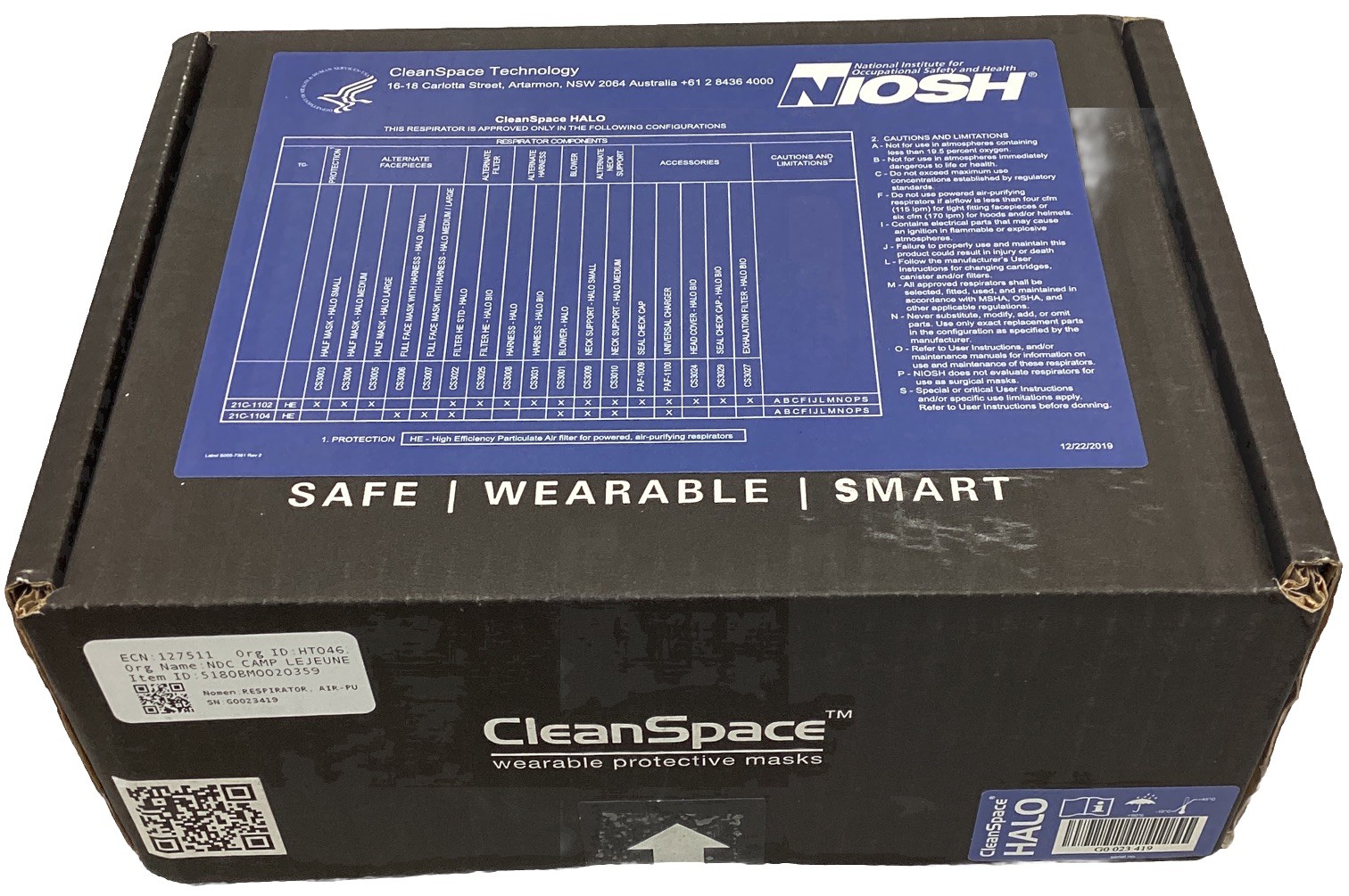 CleanSpace Respirators CS3020 HALO PAPR Power System – NIOSH