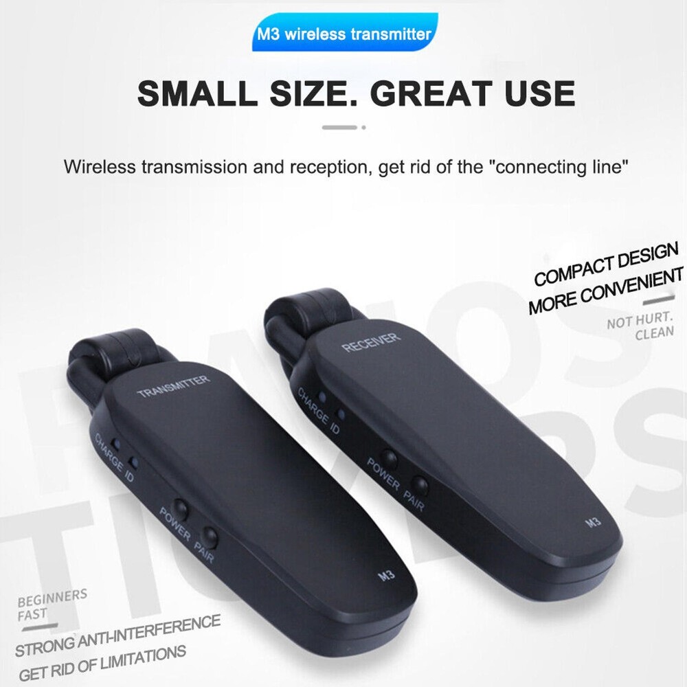 2Pcs M3 Model Digital Wireless Transmitter+Receiver For Electric Guitar Bass