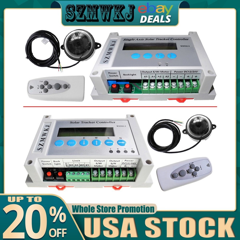 LCD Single/Dual Axis Solar Electronic Solar Panel Tracking Tracker Controller AT