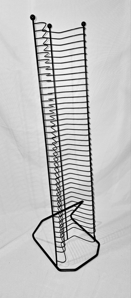 34" DVD Black Wire Rack Storage Tower Holds 40 DVD/Games