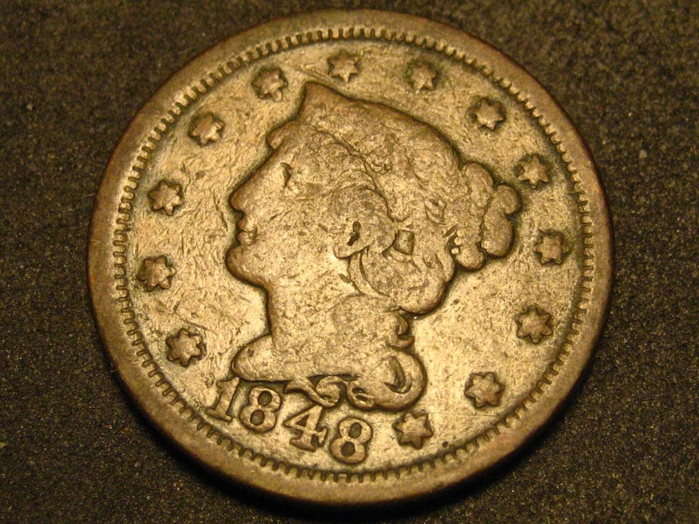 1848 Braided Hair Large Cent