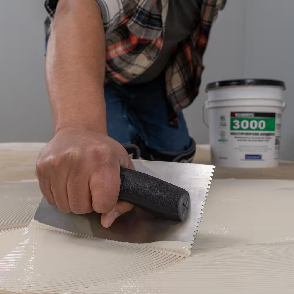 HDX 9 In. X 1/8 In. X 1/16 In. Flat Top V-Notched Economy Flooring Trowel