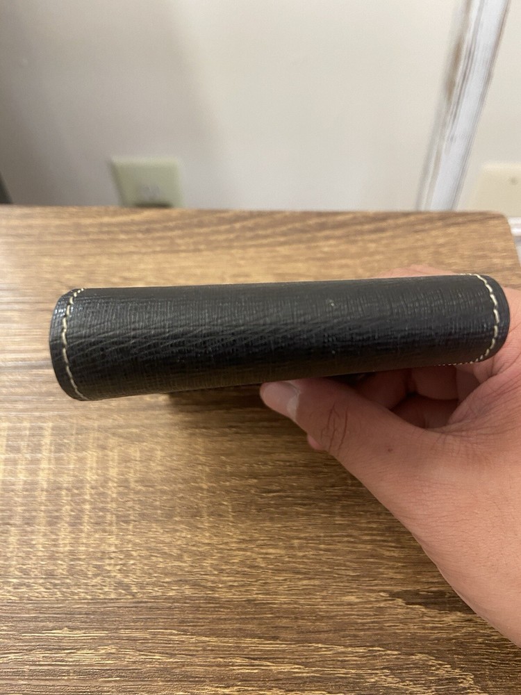 Burberrys Black Leather Cigarette Case Multi Accessory Pouch Nova Check Interior