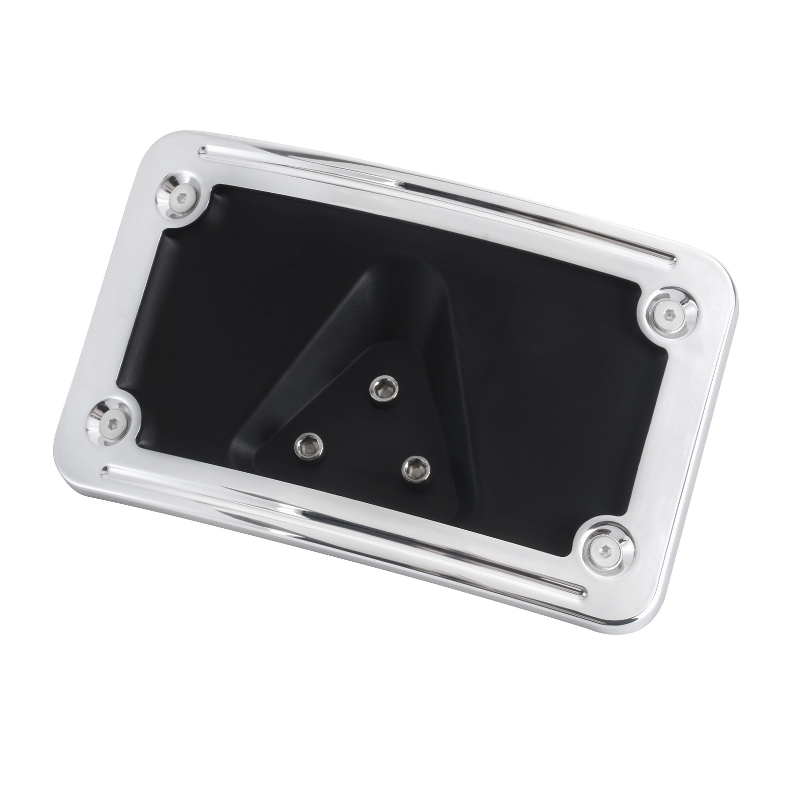 Chrome Curved Laydown License Plate Mount Bracket For Harley Softail Sportster