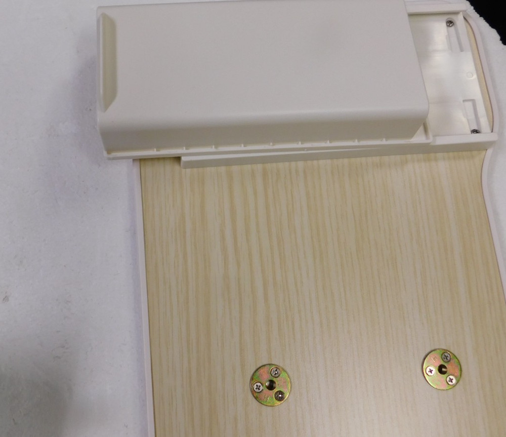 Under Desk Rotating keyboard Tray In Oak Pattern With Drawer