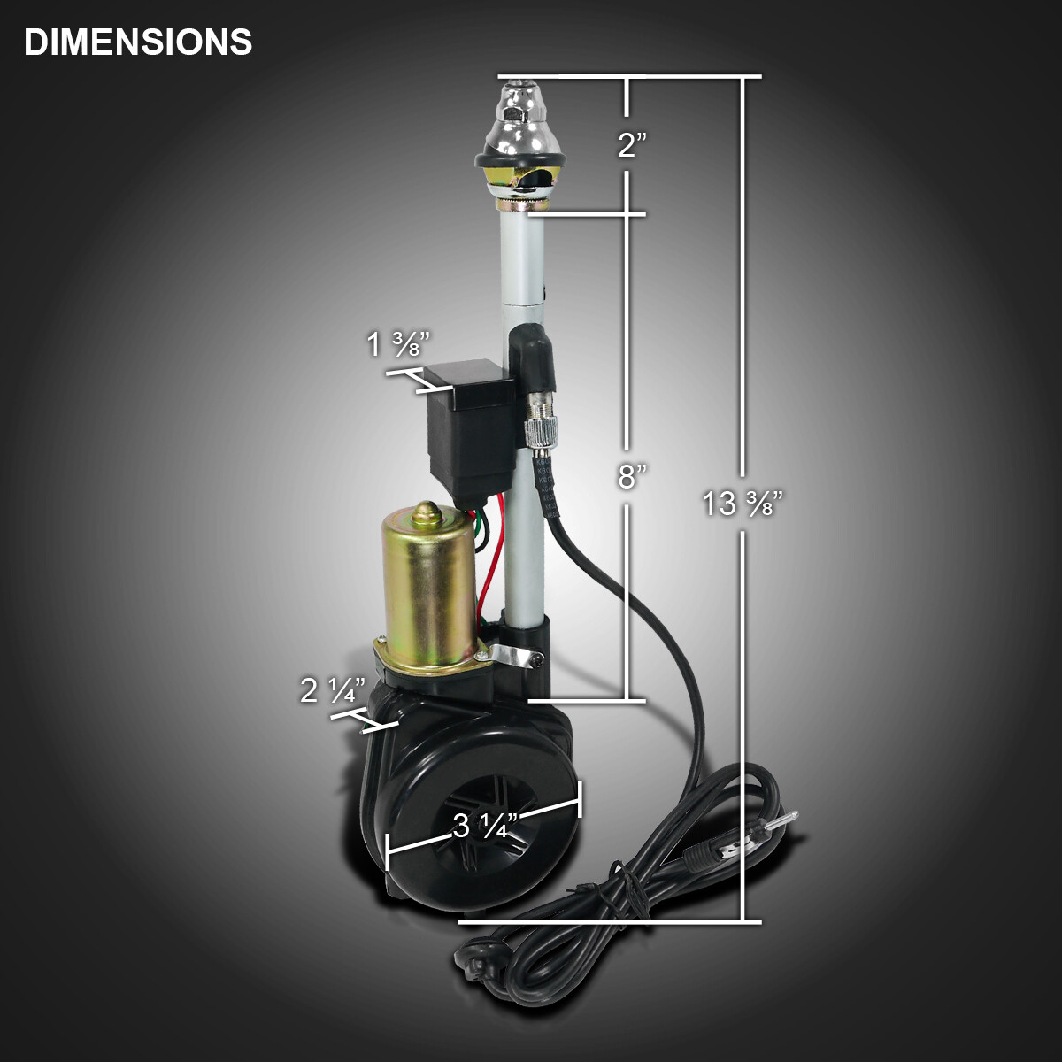 Electric Power Antenna Am Fm Radio Mast Replacement 12V For Car Vehicle