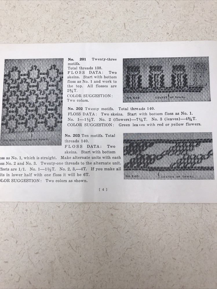 Vintage Huck Towel Patterns 1937 stitch Instructions booklet