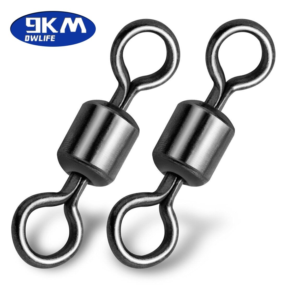 50~200Pack Fishing Barrel Swivels 9LB~1320LB Stainless Steel Rolling Solid Ring