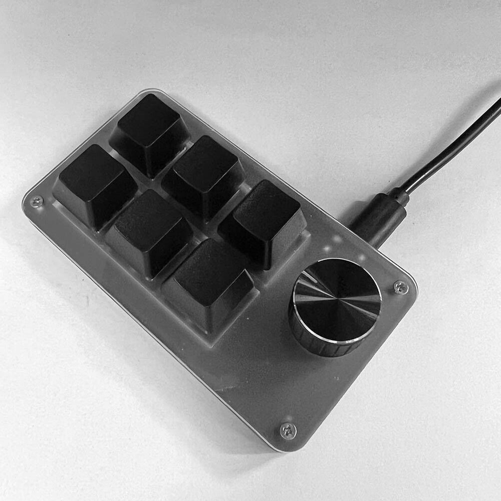 Macro   Keyboard Knob 6 Key + 1 Knob Programmable Mechanical Keypad