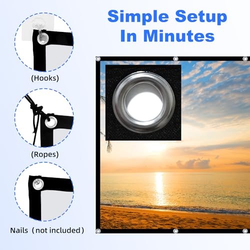 Projector Screen, 84 inch Foldable Portable Rear Front Projector 84INCH -16:9