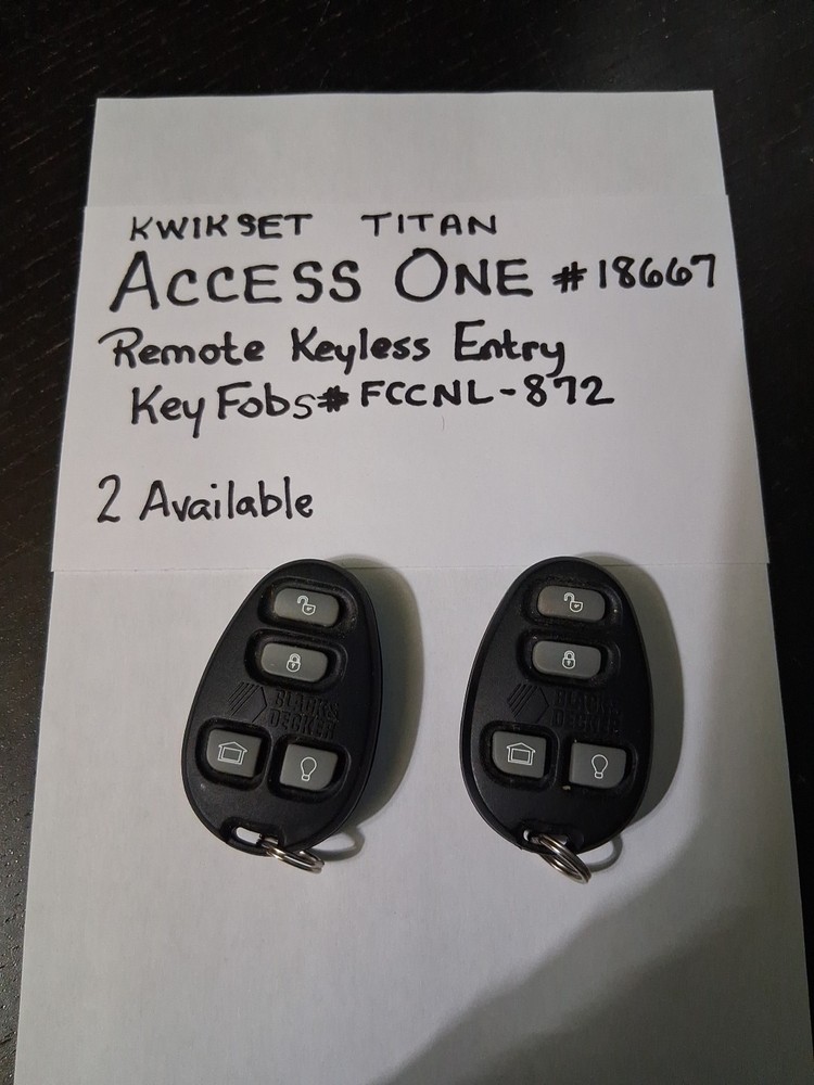 KWIKSET - TITAN  ACCESS ONE #18667 Keyless Entry System Programable Single Fob.