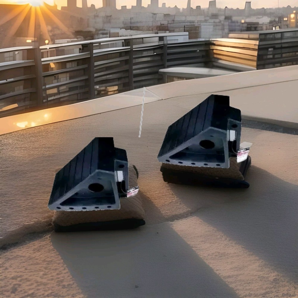 Two HAUL-MASTER Solid Rubber Wheel Chock.