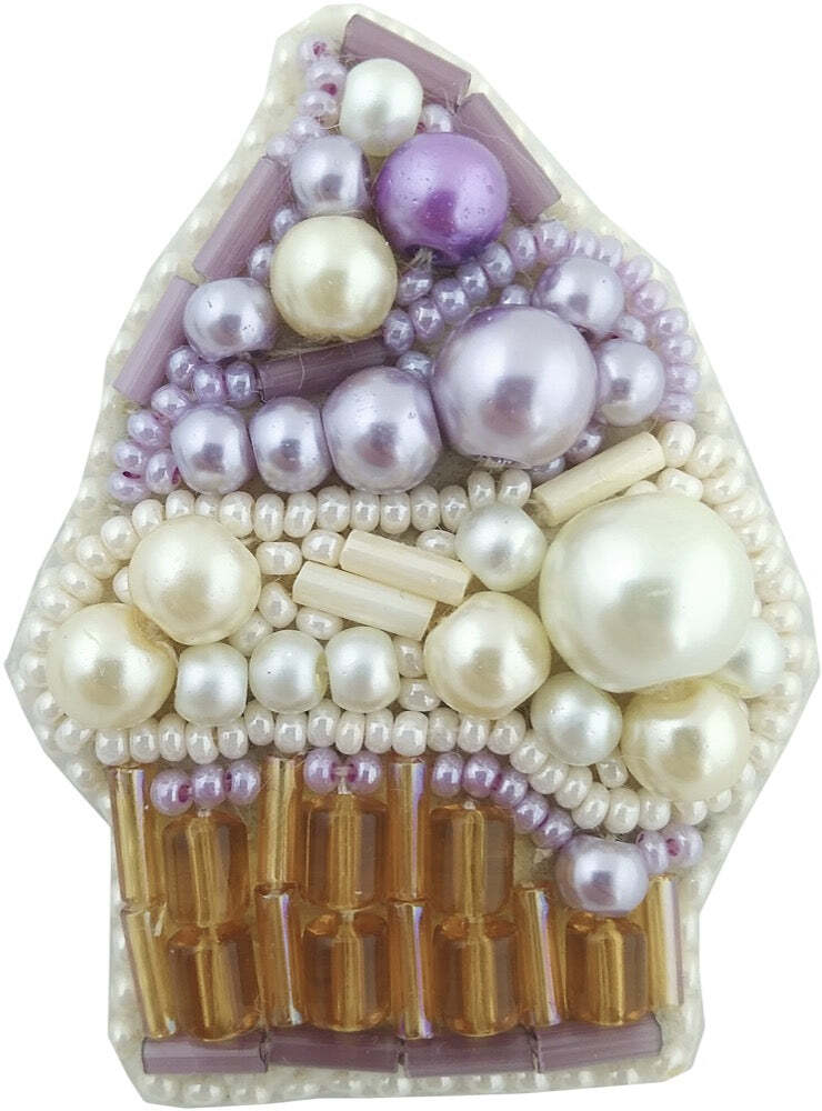 Crystal Art Beadwork kit for creating brooch BP-234C Cake