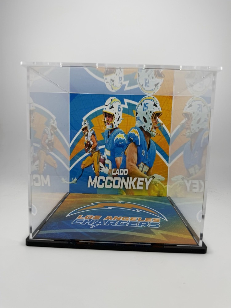 Ladd McConkey Custom Mini Helmet Display or Card Display - Chargers