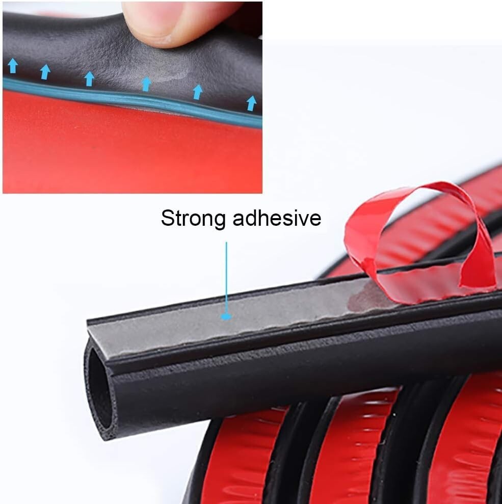 Universal Automotive Door Seal Strip D-Shape Self-Adhesive Weather Stripping for