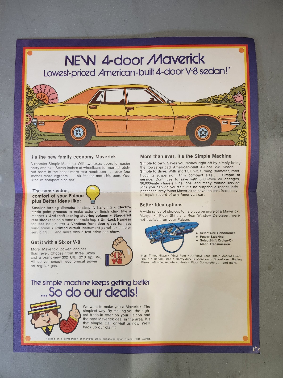 Ford's NEW 4-door Maverick Advertisment Brochure