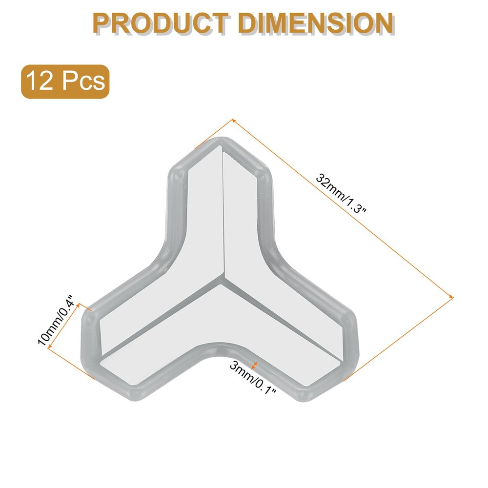 Corner Protectors 12Pcs Table Corner Protectors(T-shaped, Grey)