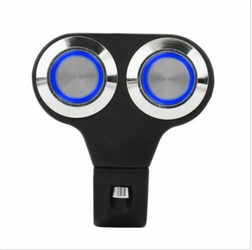 1" (25MM) MOTORCYCLE ON/OFF MANUAL RETURN DUAL SWITCH WITH BLUE LED