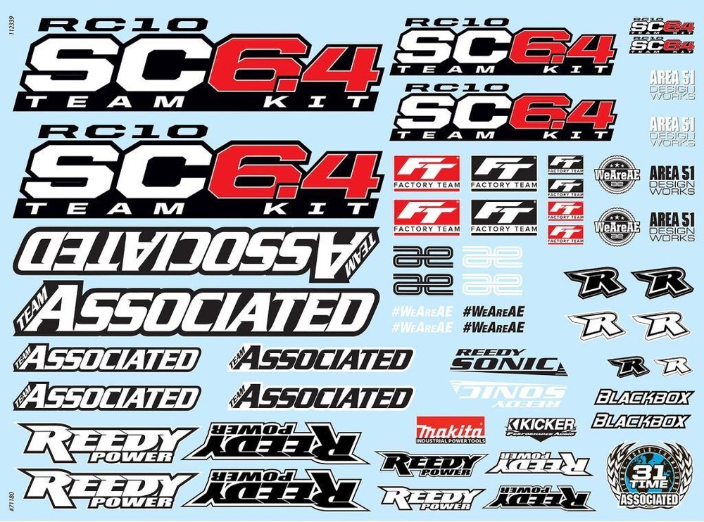 Team Associated - RC10SC6.4 Decal Sheet