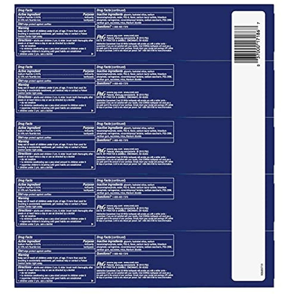 Crest 3D White Advanced Triple Whitening 5-pack