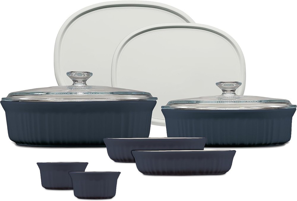 Versatile 10-Piece Stoneware Bakeware Set with Lids - Safe for All Cooking Needs