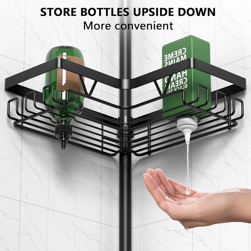 Height Adjustable Shower Caddy Corner Organizer 4-Tier Waterproof Rustproof New