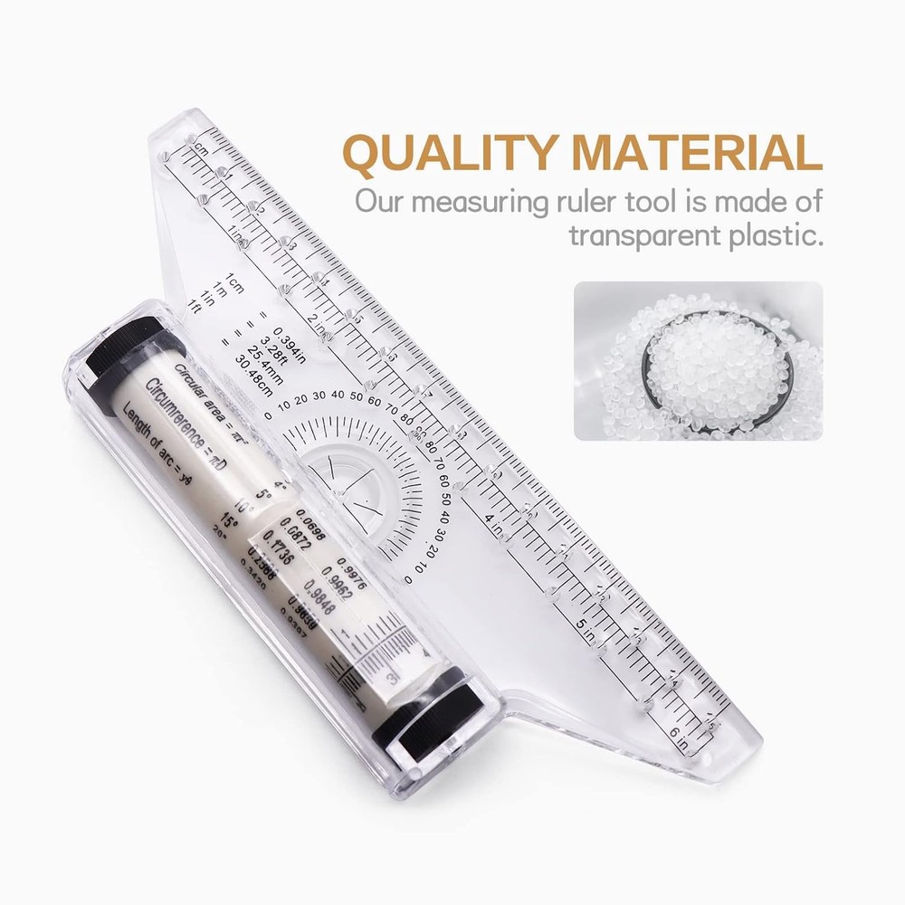 2 Pcs Plastic Measuring Rolling Ruler, Drawing Design Ruler for Measuring, Draft