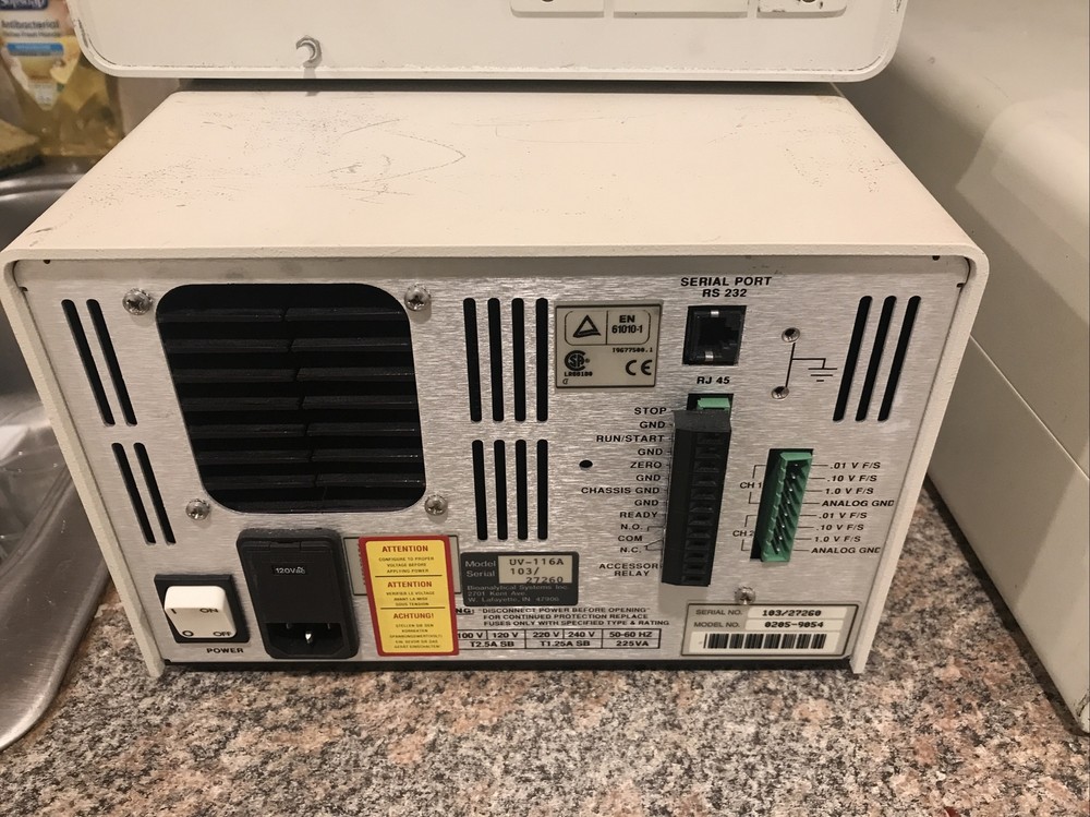 BAS LIQUID CHROMATOGRAPHY SYSTEM UV 116 UV VIS DETECTOR, PM 80 SOLVENT DELIVERY