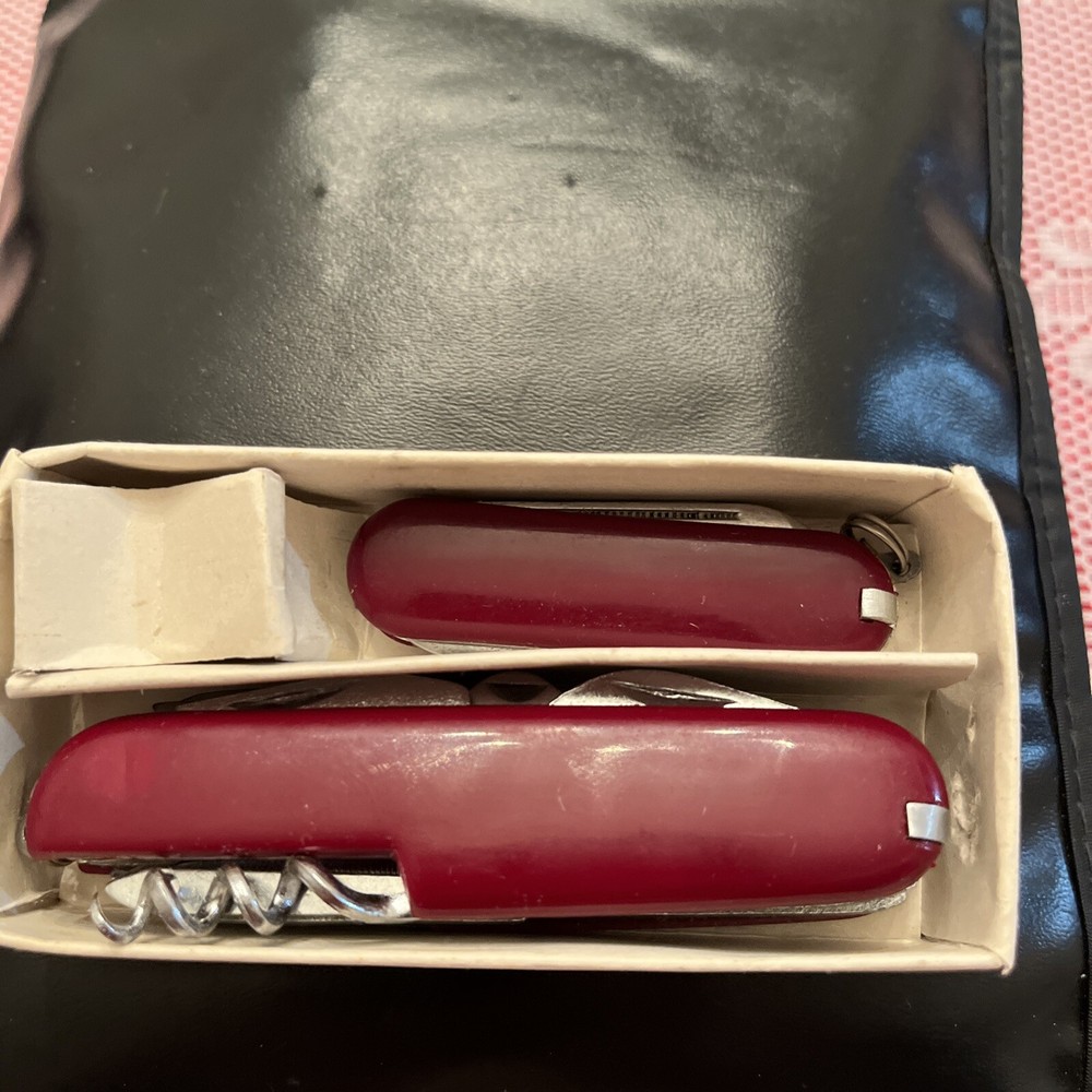 Vintage Sunware Red Handle Army Knife Multi Purpose Pocket Knife Multi Tool NIB