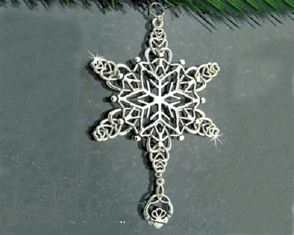 Celtic Trinity Claddagh Snowflake Ornament/Pendant