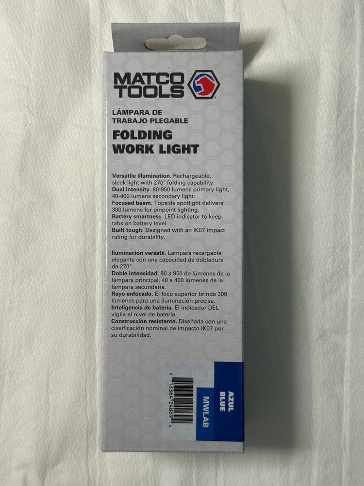 Matco Tools Cordless Folding Work Light MWLAB - Blue