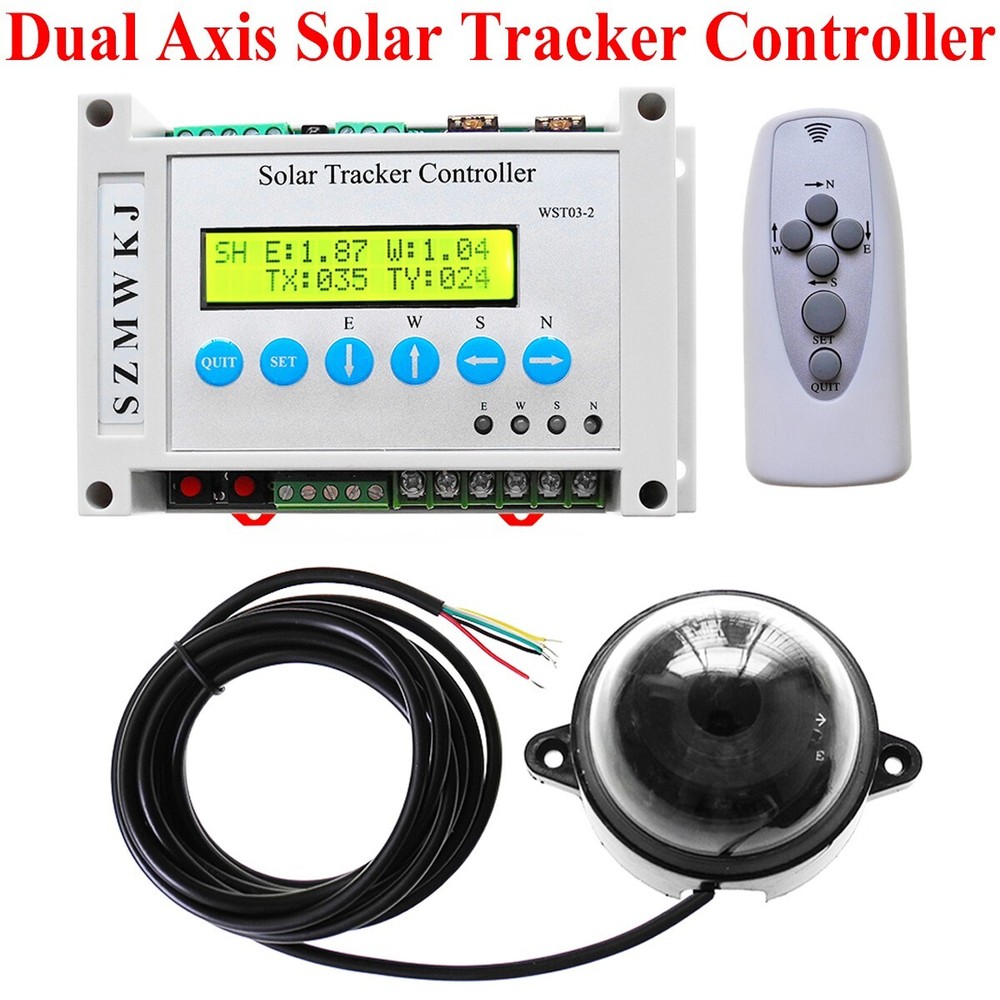 6000N Dual Axis Solar Tracker 18" Linear Actuators 12V Controller Sun Track Kits