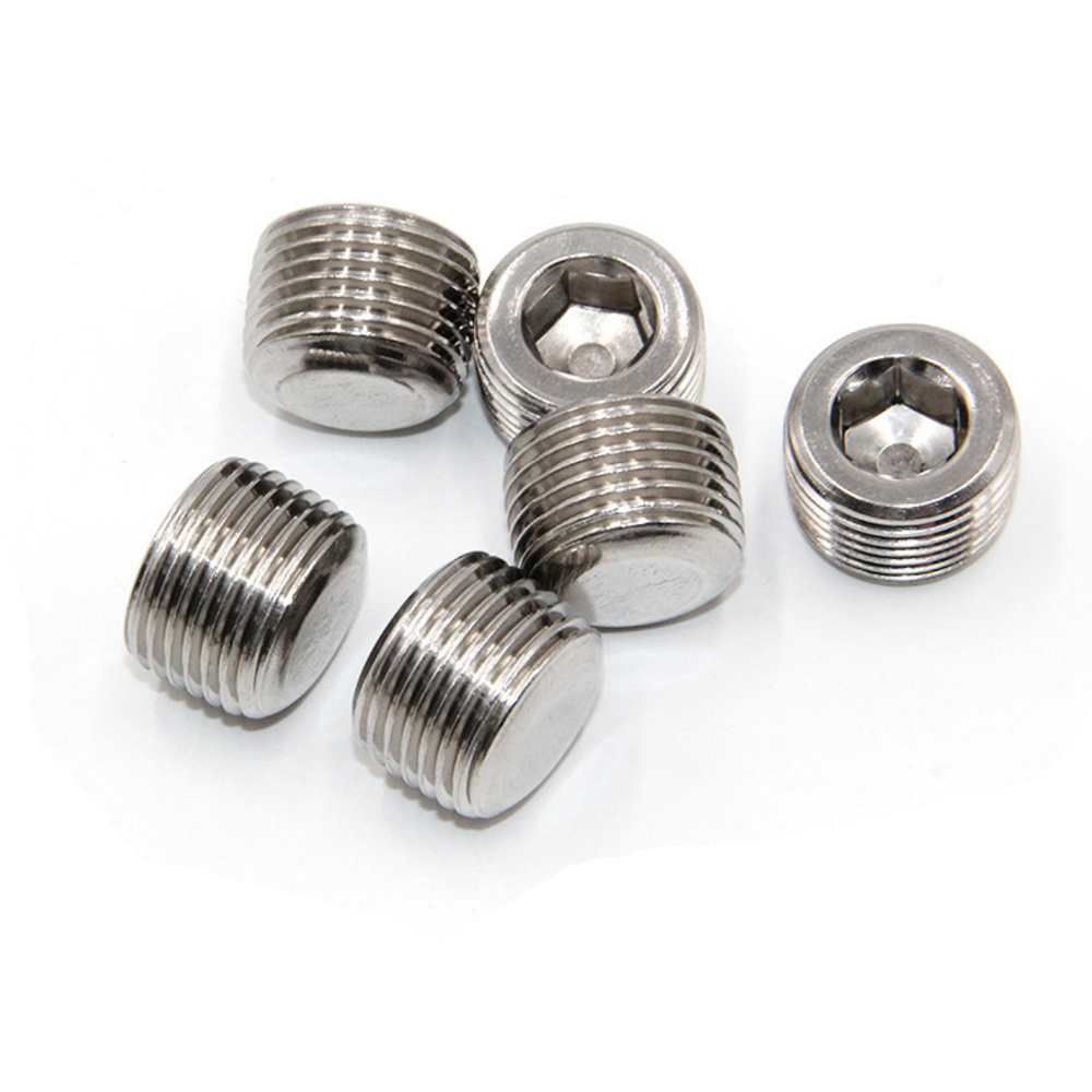 10 PCS 3/8"NPT HEX COUNTERSUNK PLUG SOCKET HEAD STAINLESS STEEL PIPE MALE THREAD