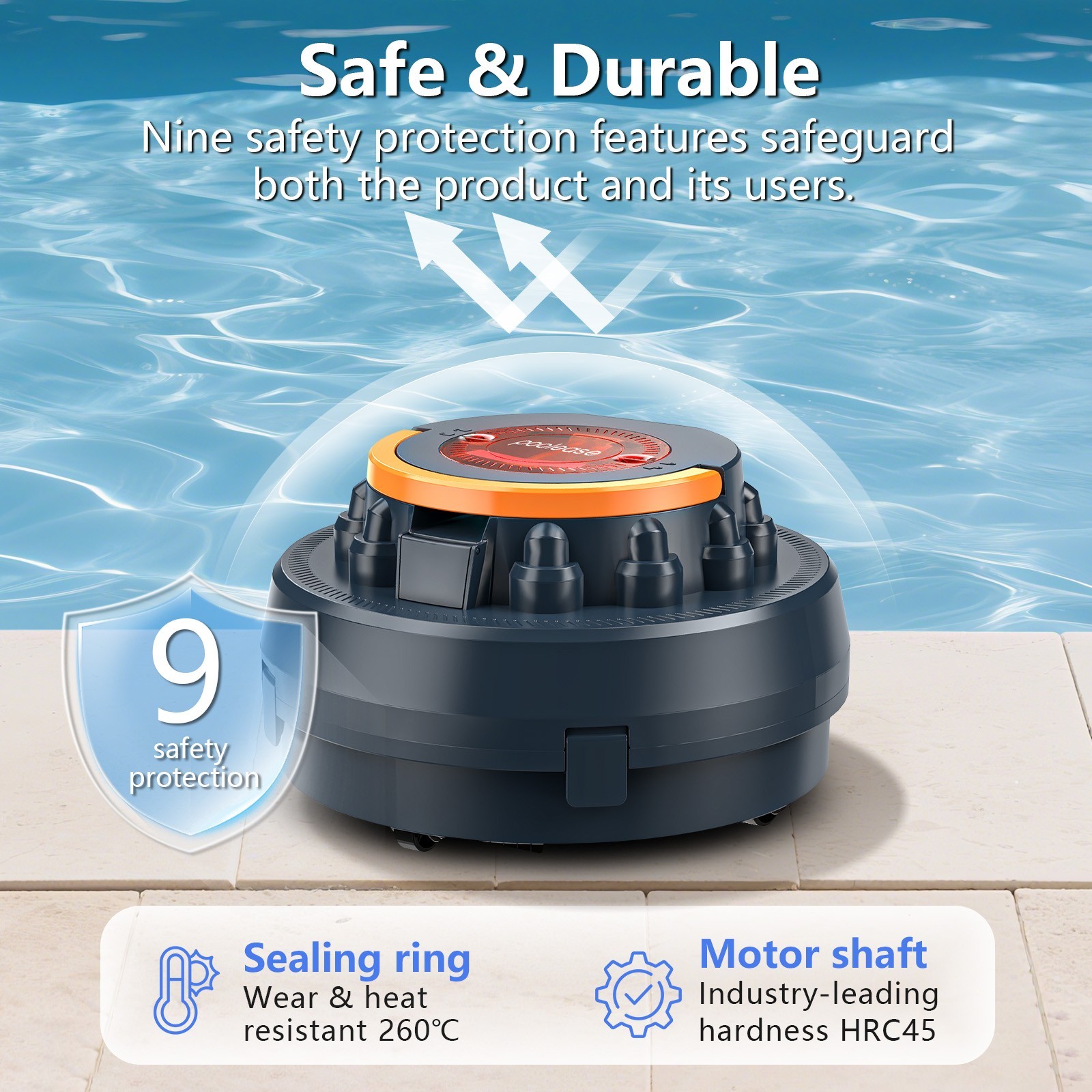 Robotic Pool Cleaner Cordless Pool Vacuum Robot for Inground Above-Ground Pools