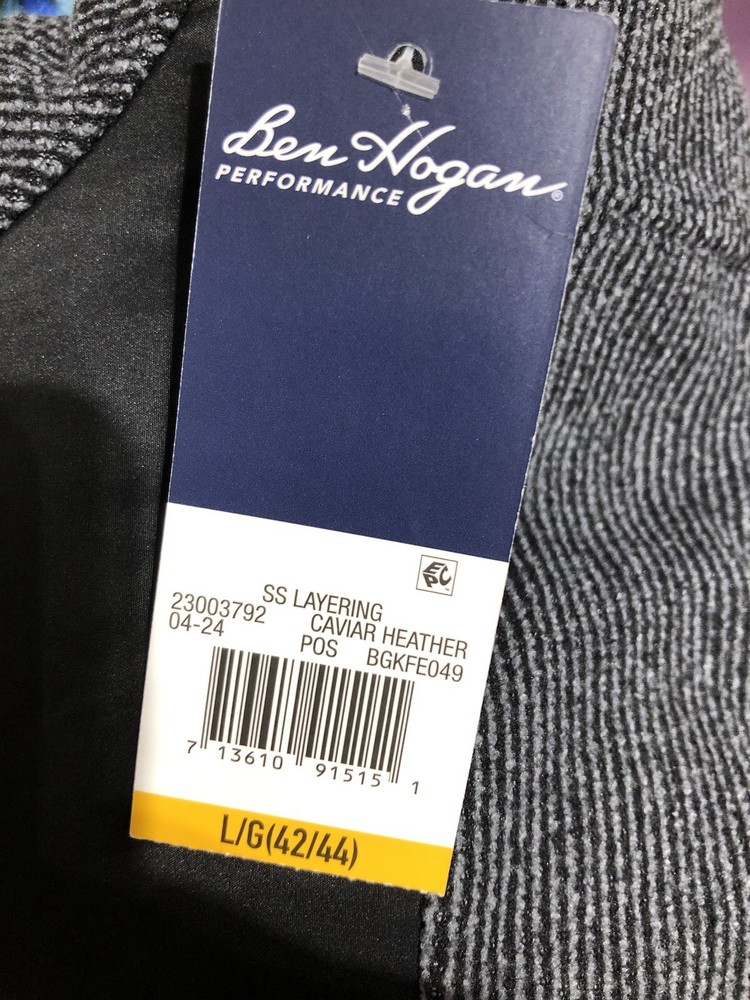 NWT! Ben Hogan Performance Caviar Layering Zip Up Jacket Size Large B-42