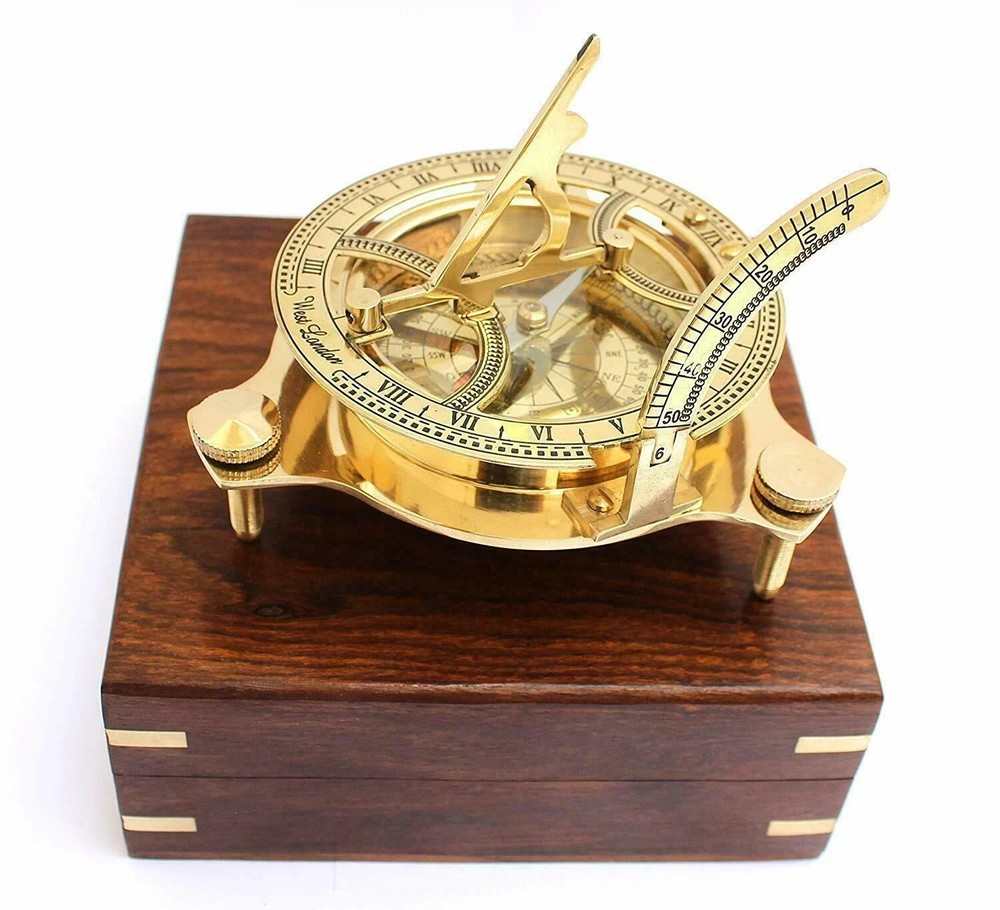 100% Working Brass Brunton Pocket Transit Compass With Leather Case