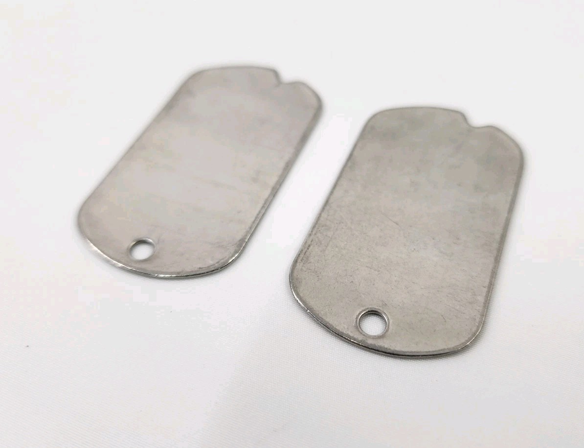 (2) Authentic WWII Era Blank Dog Tags