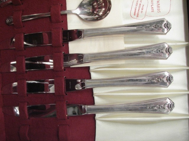 HOMES & EDWARDS SPRING GARDEN SILVER PLATE FLATWARE 55 PC SET