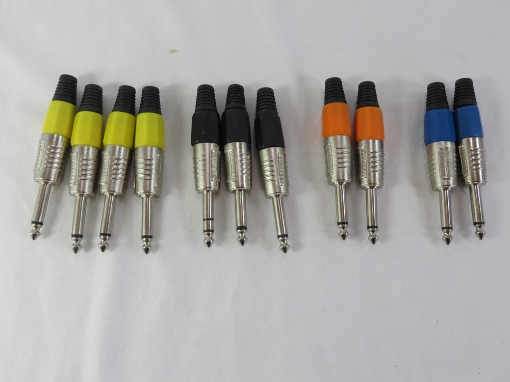 11 Piece - 0 1/4in Jack Plug Stereo Multiple Colors